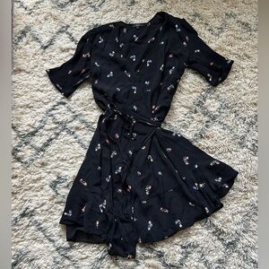 Rails Floral Black Wrap Dress